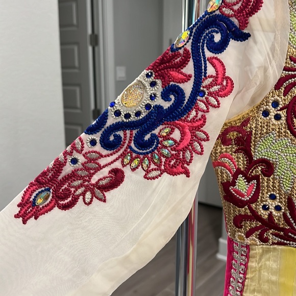 Green and pink ankle length anarkali suit…Indian clothing - Picture 5 of 6